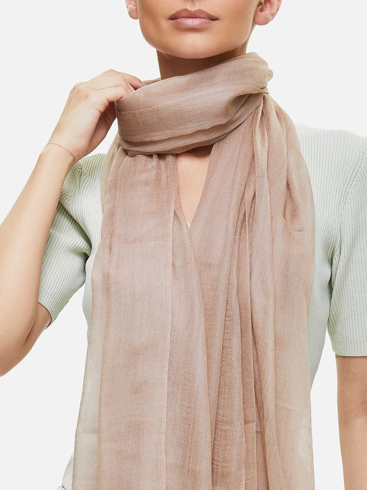 Featherlight Camel Cashmere Scarf