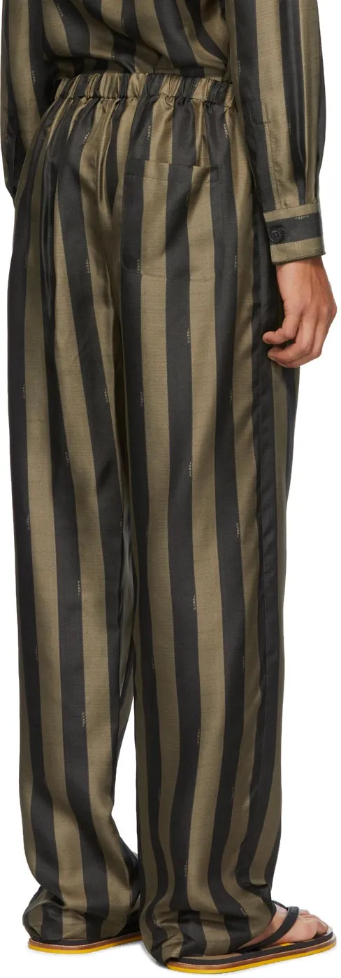 Fendi Brown Striped Pyjama Trousers