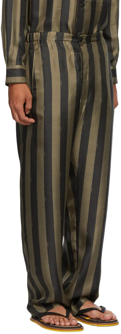 Fendi Brown Striped Pyjama Trousers