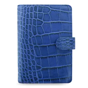 Filofax Classic Croc Print Personal Indigo Leather Organizer Agenda 2024