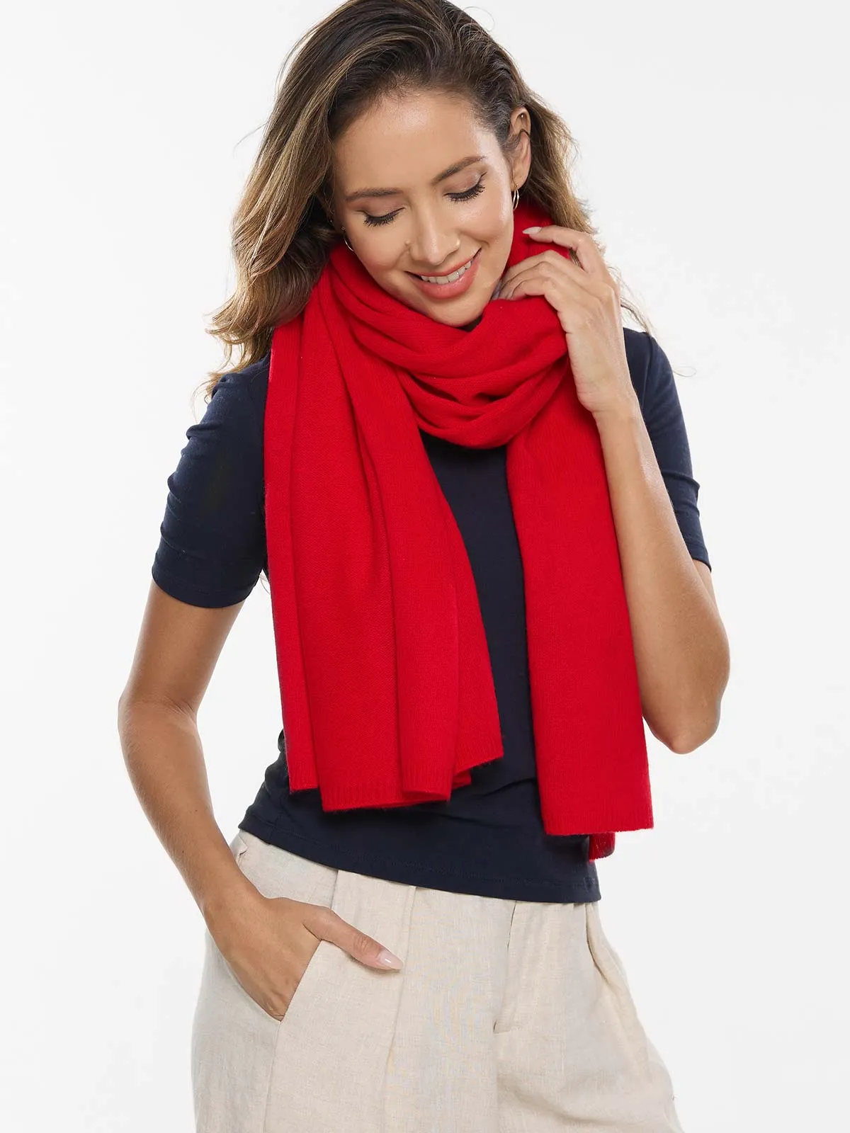 FlexKnit Red Cashmere Wrap