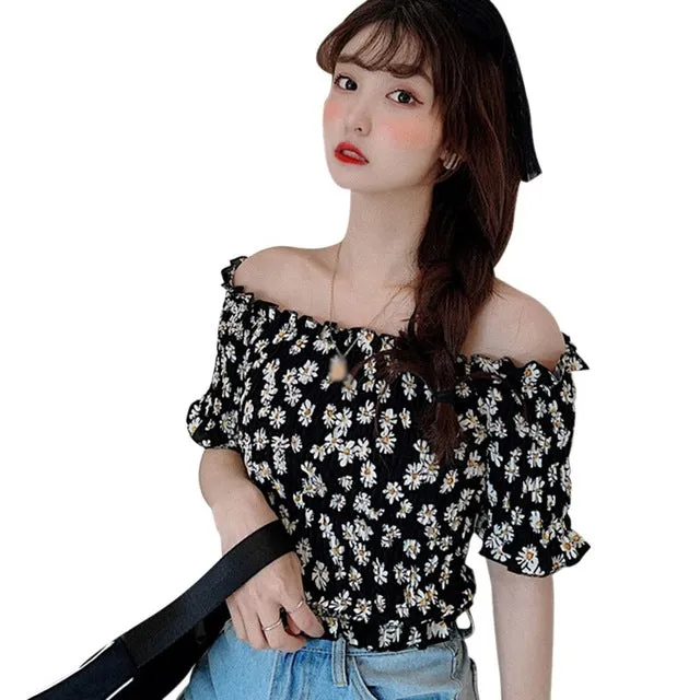 Floral Print Ruched Blouse