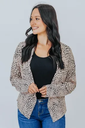 Good Direction Animal Print Blazer in Taupe and Black