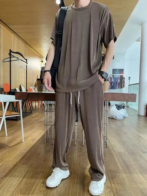 Ice Silk Casual Suit Male Summer Thin Section Handsome Drape Suit TS39