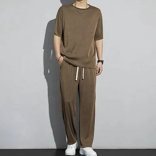 Ice Silk Casual Suit Male Summer Thin Section Handsome Drape Suit TS39