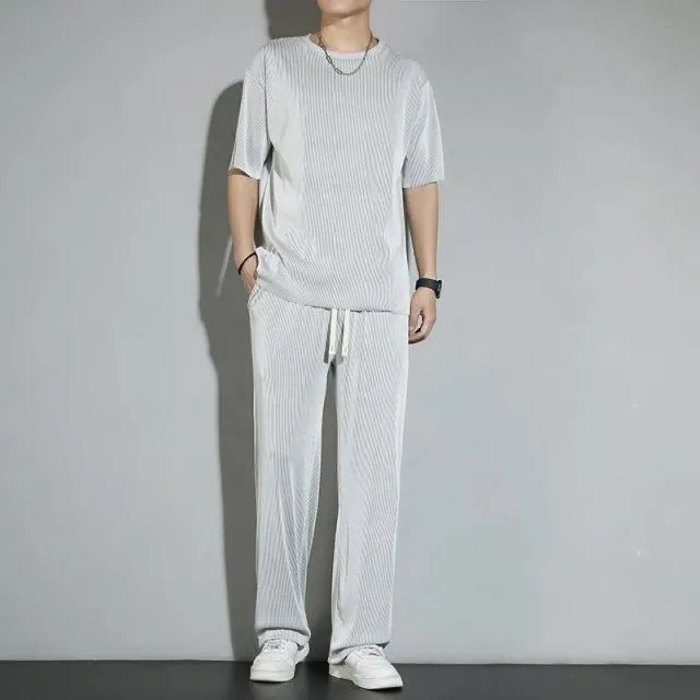 Ice Silk Casual Suit Male Summer Thin Section Handsome Drape Suit TS39