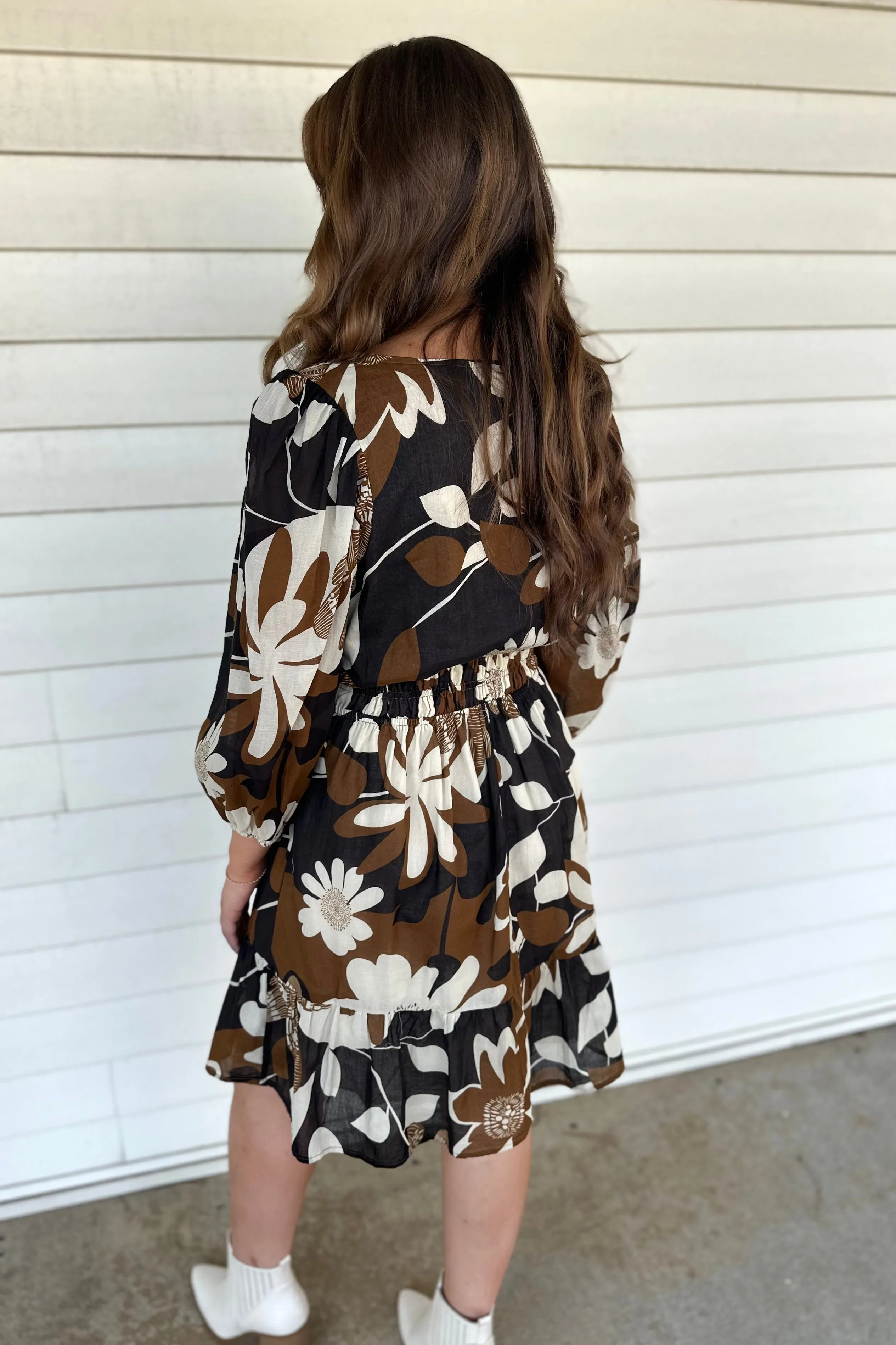 KILEY Brown Floral Dress