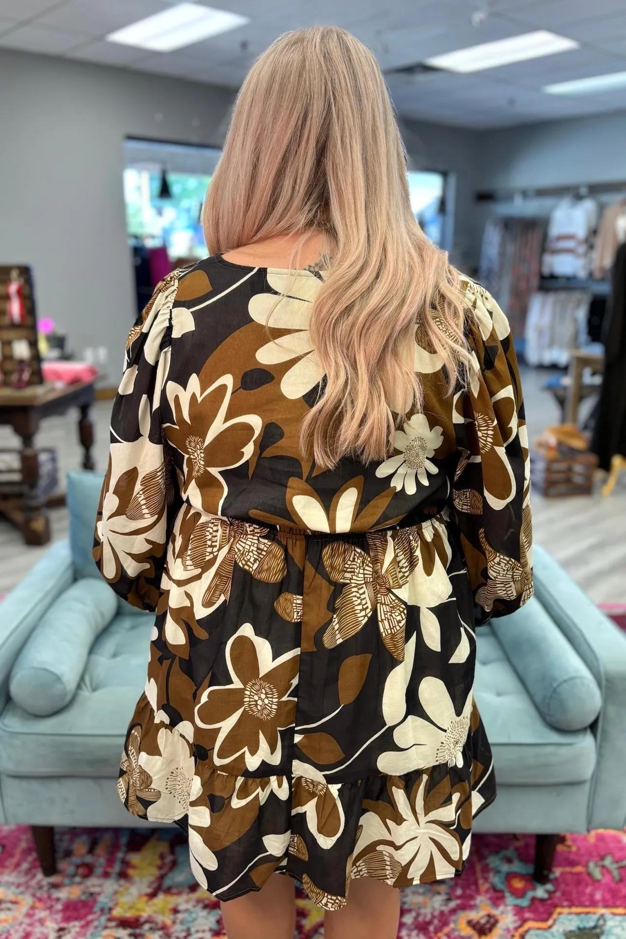 KILEY Brown Floral Dress