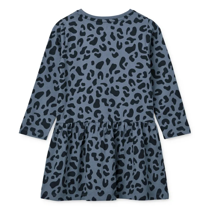 Liewood Lima Longsleeve Dress - Leo/Stormy Blue