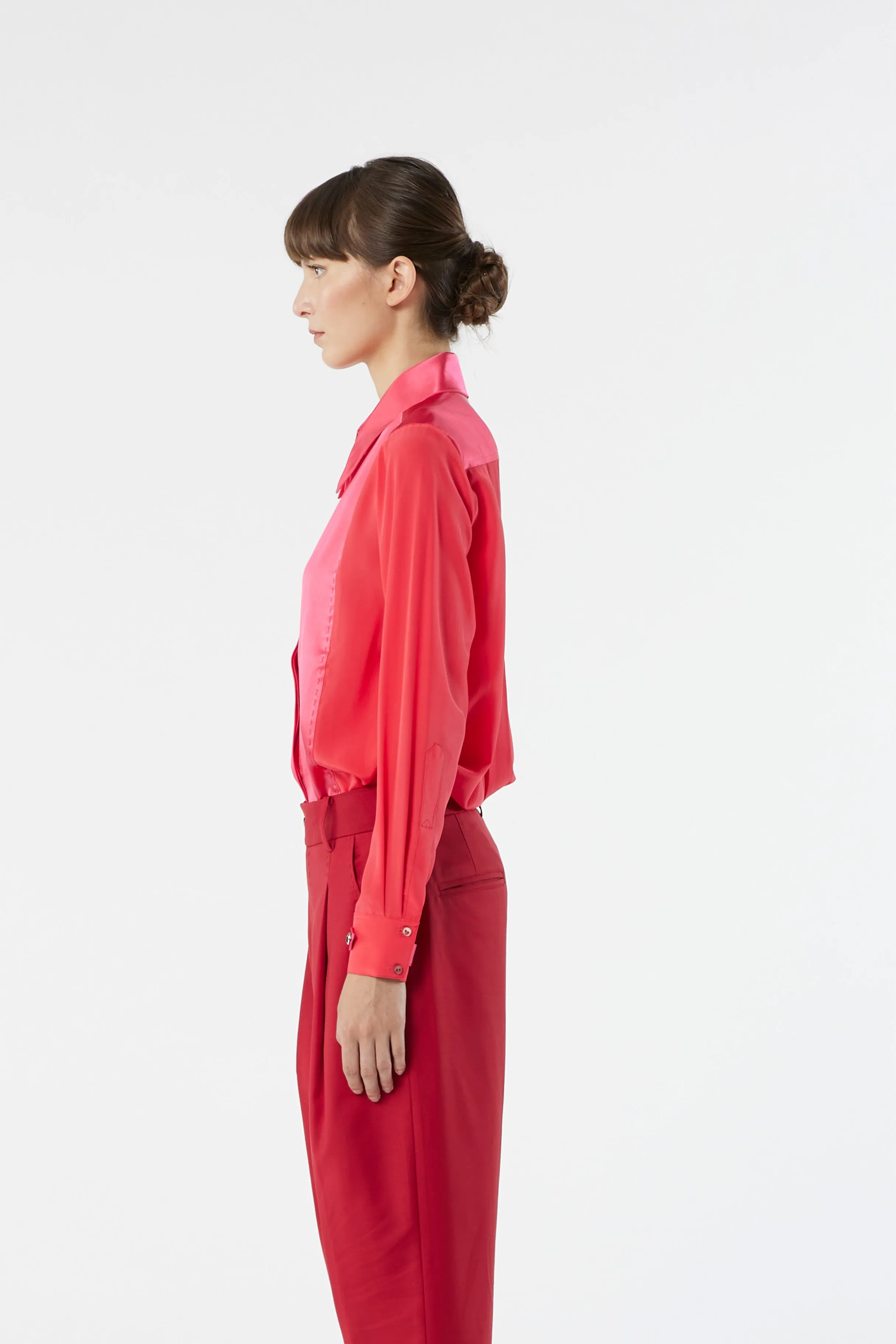LOCK fuchsia - silk shirt
