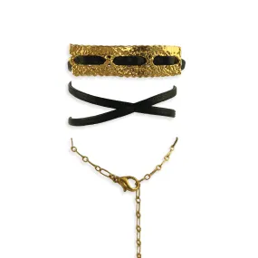 Lucette - Lace and Leather Wrap Bracelet