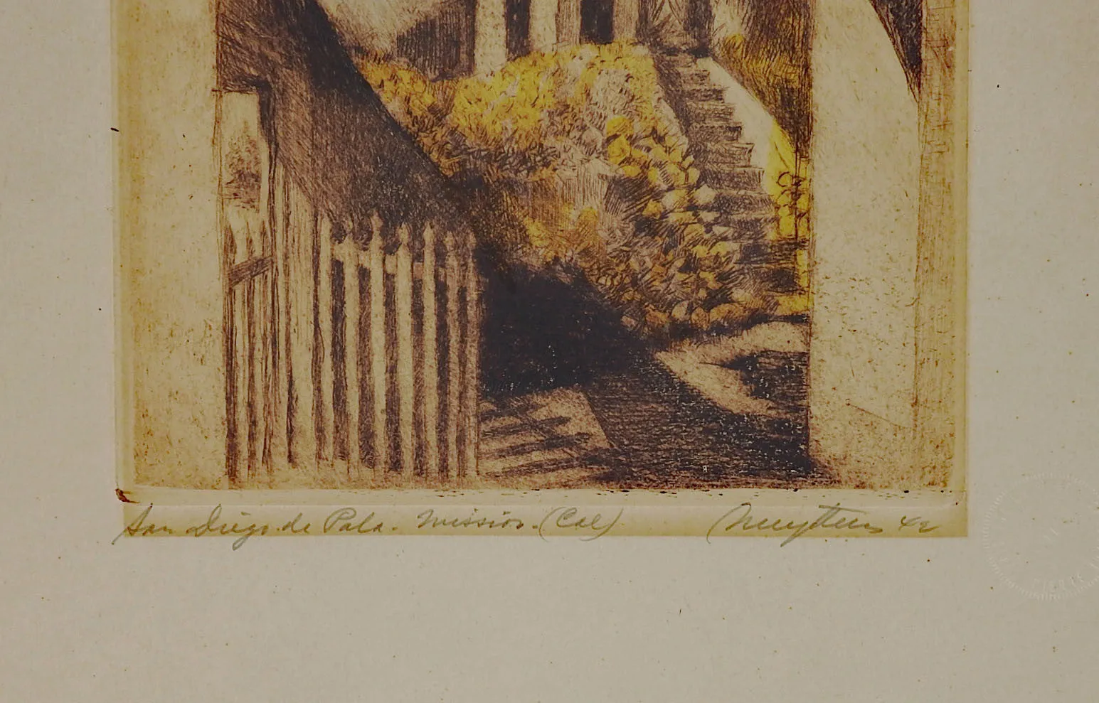 Mission San Diego de Pala Etching