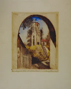 Mission San Diego de Pala Etching