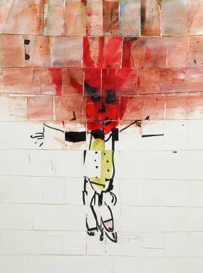 Mixed Media Abstract Figure Collage by George Turner