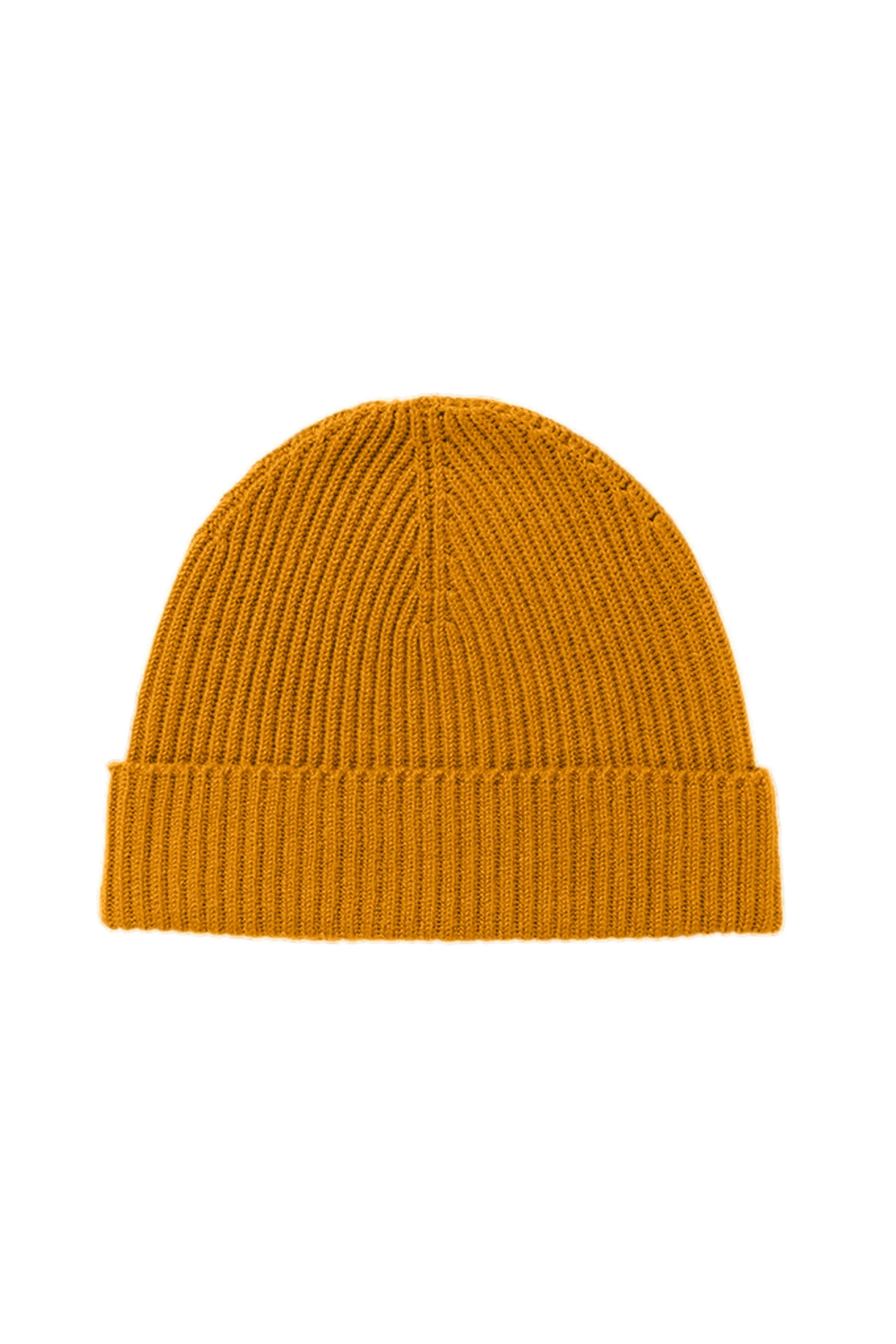 Ochre Ribbed Cashmere Beanie
