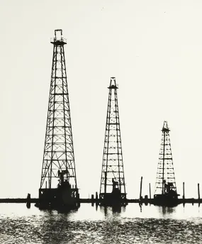 Oil Derricks Vintage Photograph