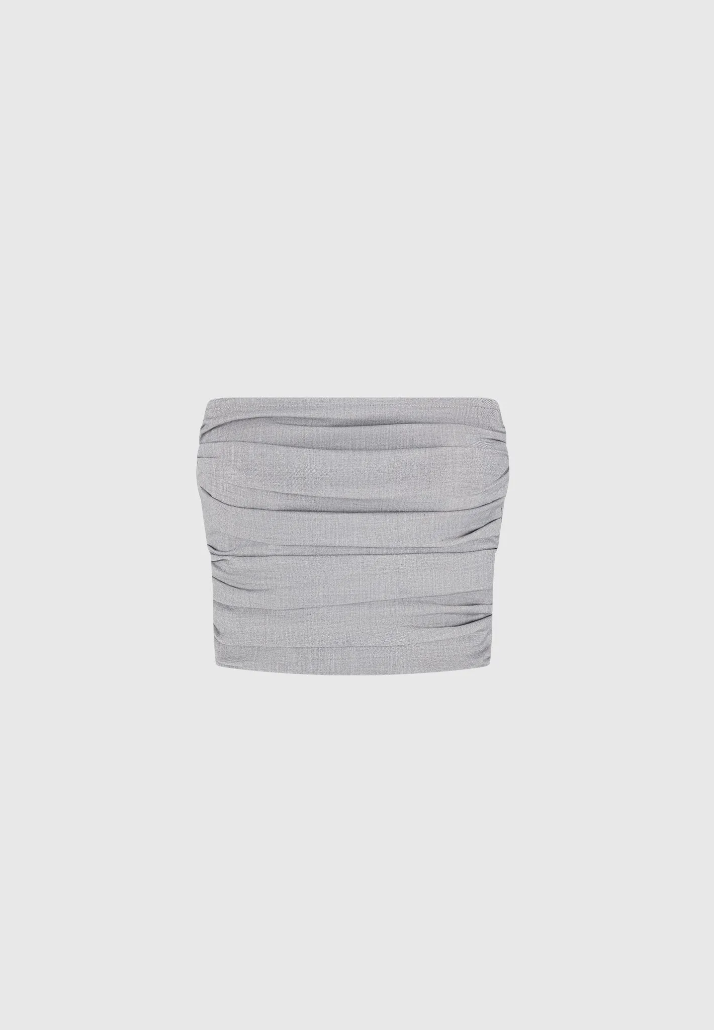 Pleated Bandeau Tailored Corset Top - Grey