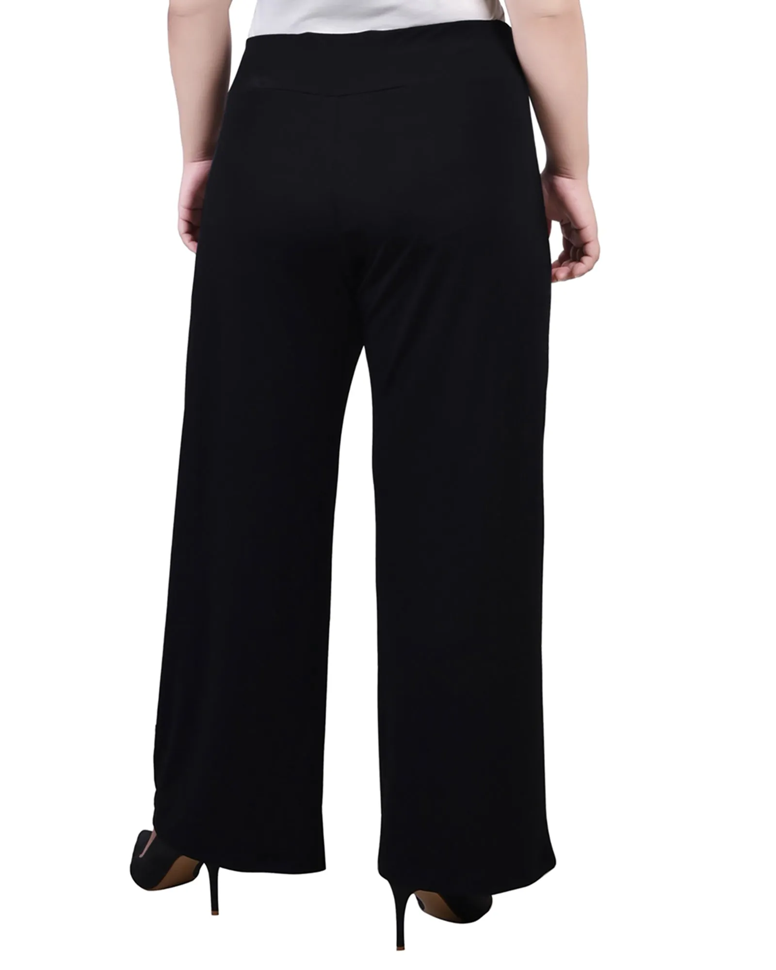 Plus Size Cropped Pull On Pants With Sash
