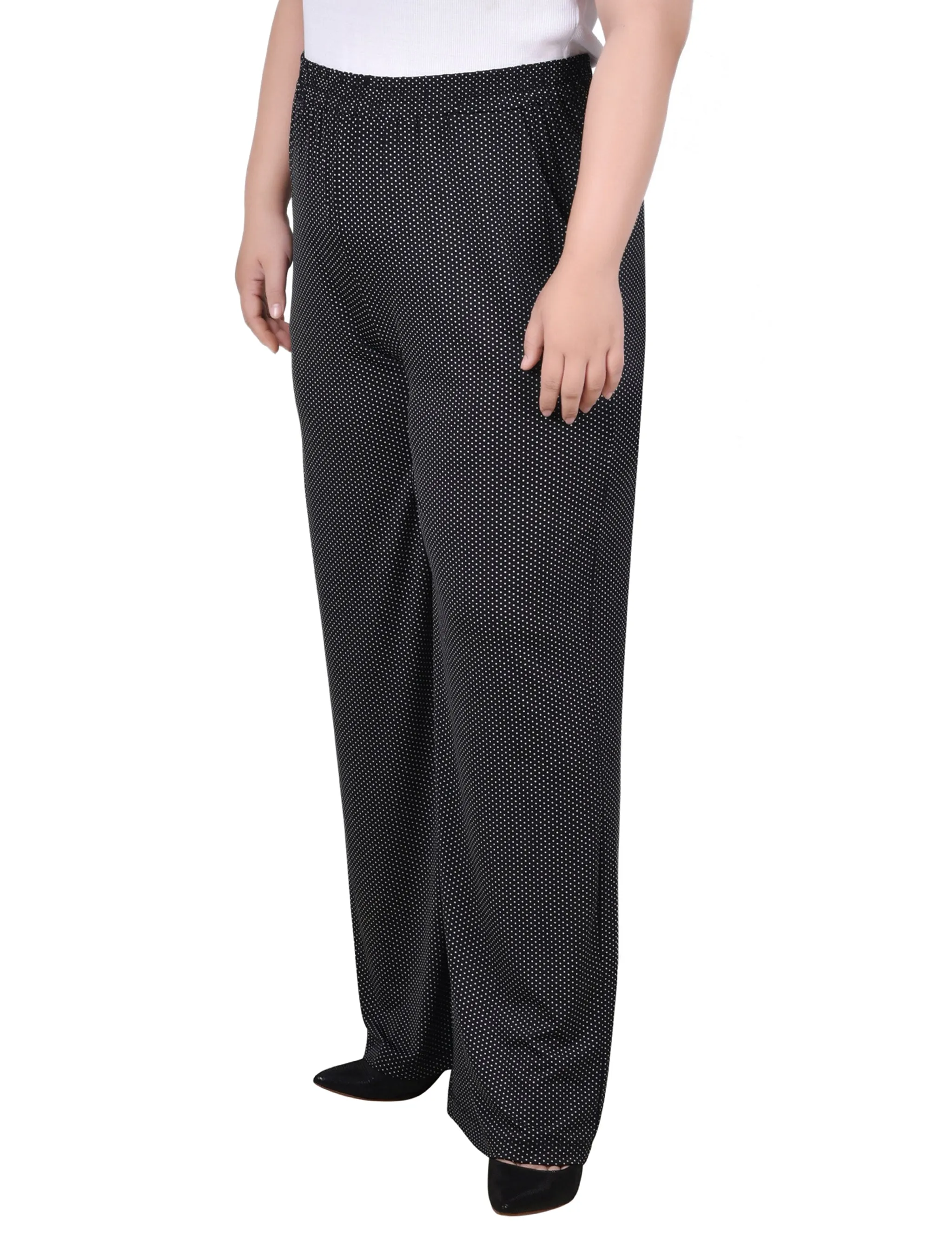 Plus Size Wide Leg Pull On Pant