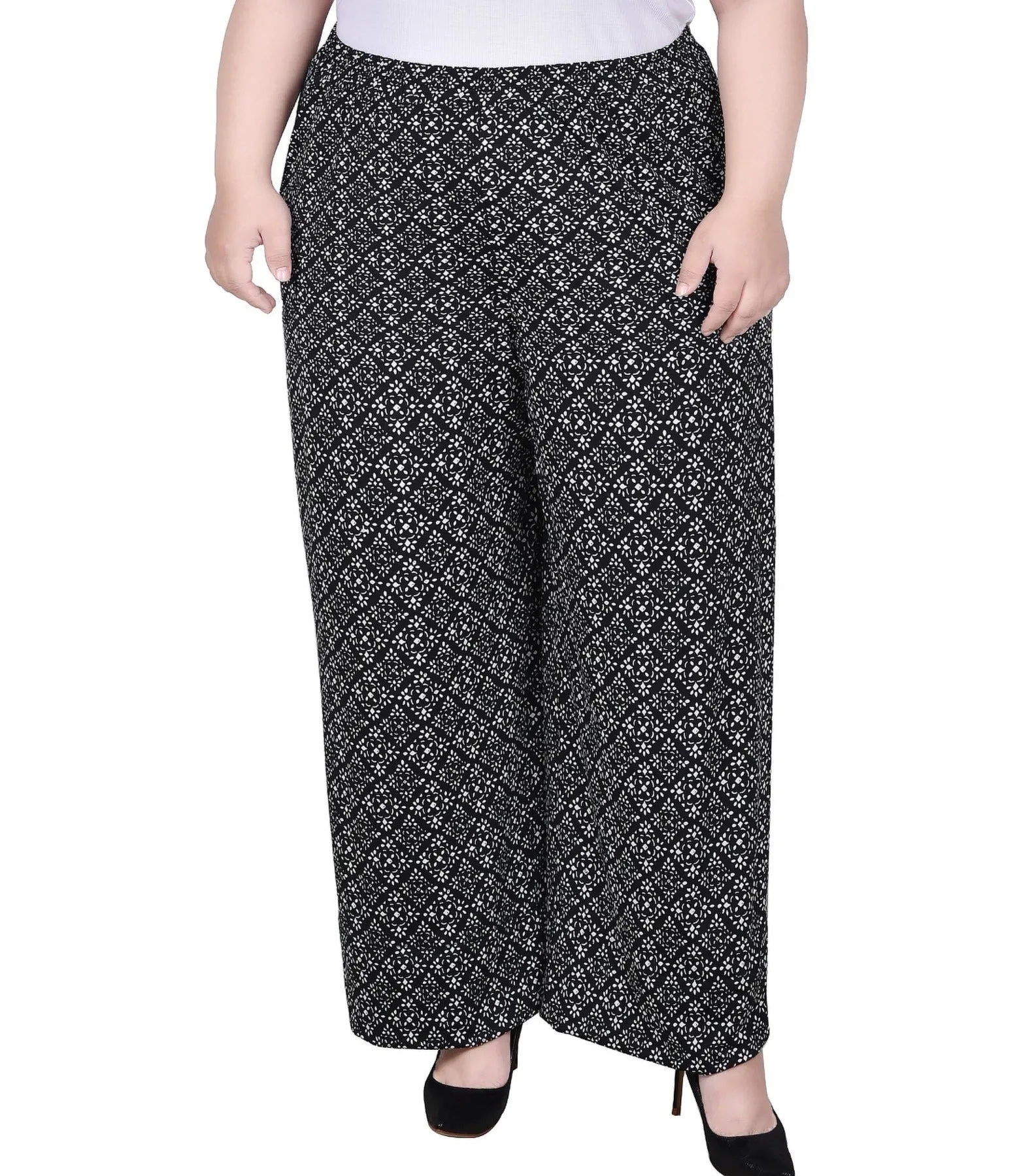 Plus Size Wide Leg Pull On Pant