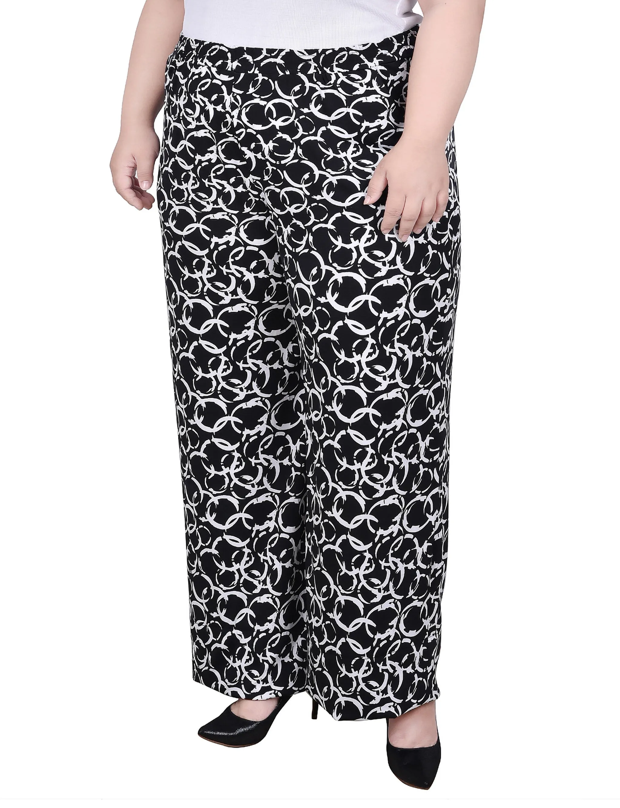 Plus Size Wide Leg Pull On Pant