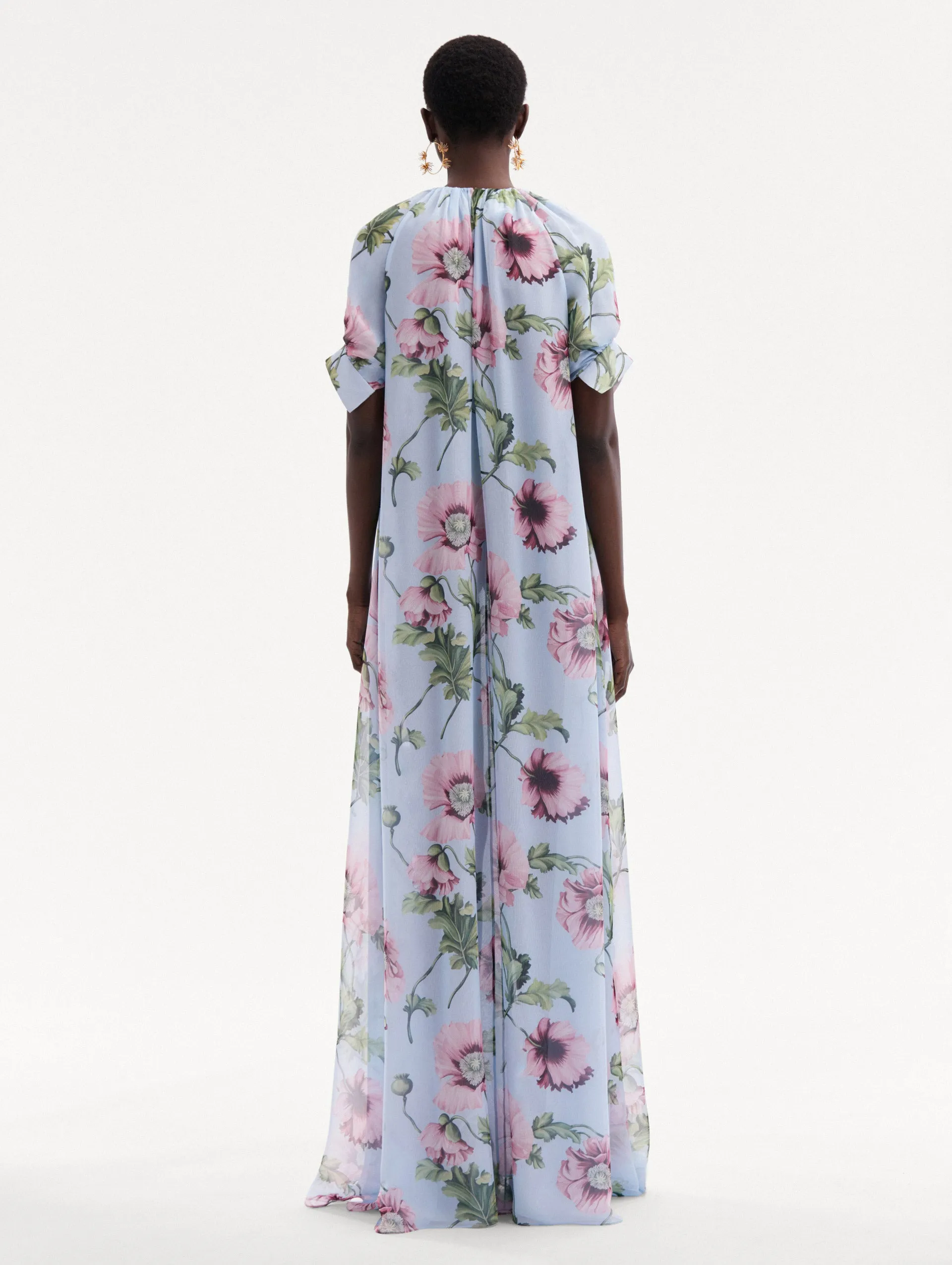 Poppy Silk Chiffon Caftan
