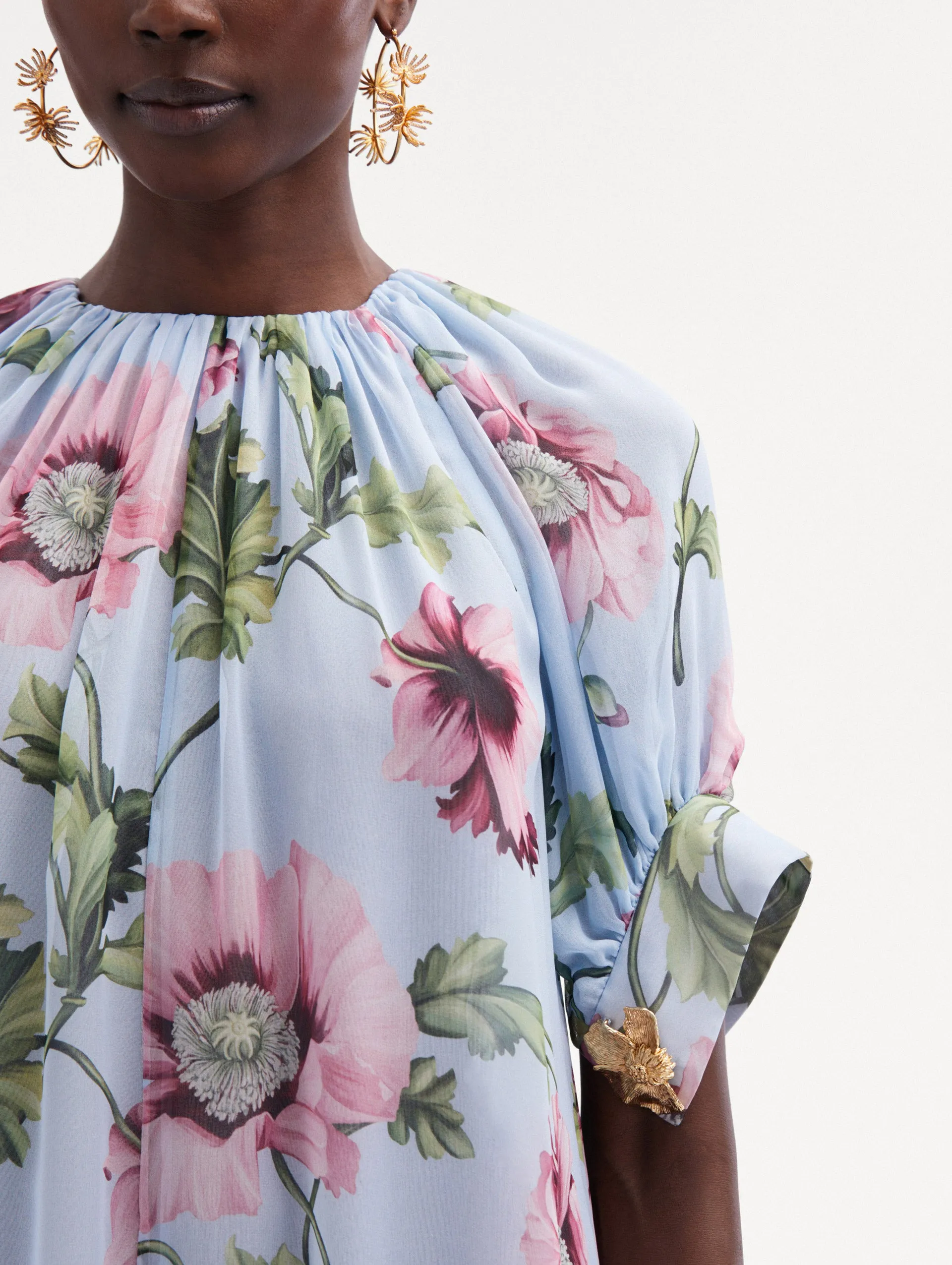 Poppy Silk Chiffon Caftan
