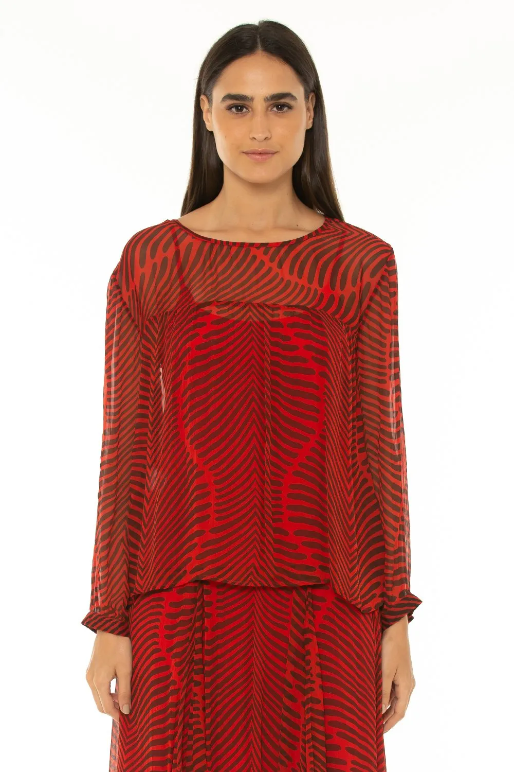 Pre-Order Long Sleeve Blouse Baru Red
