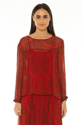 Pre-Order Long Sleeve Blouse Baru Red