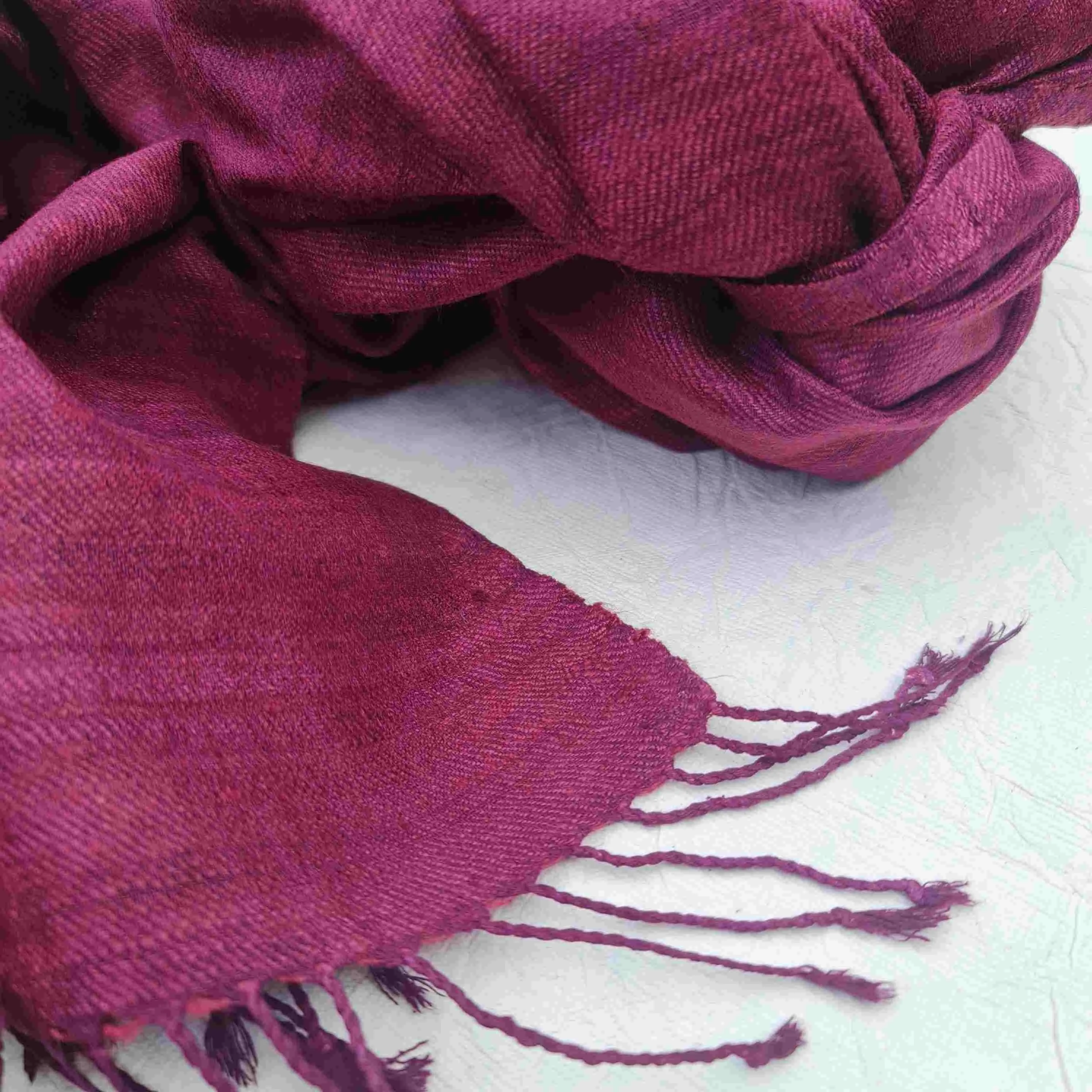 Purple Handwoven Eri Silk Scarf