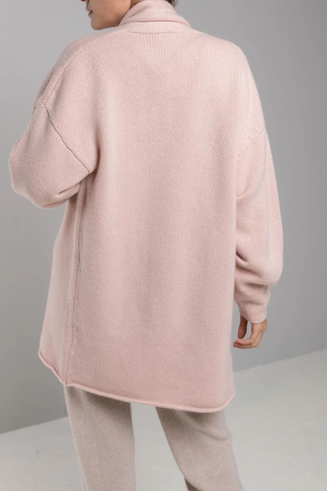 RECYCLED CASHMERE SHAWL COLLAR CARDIGAN
