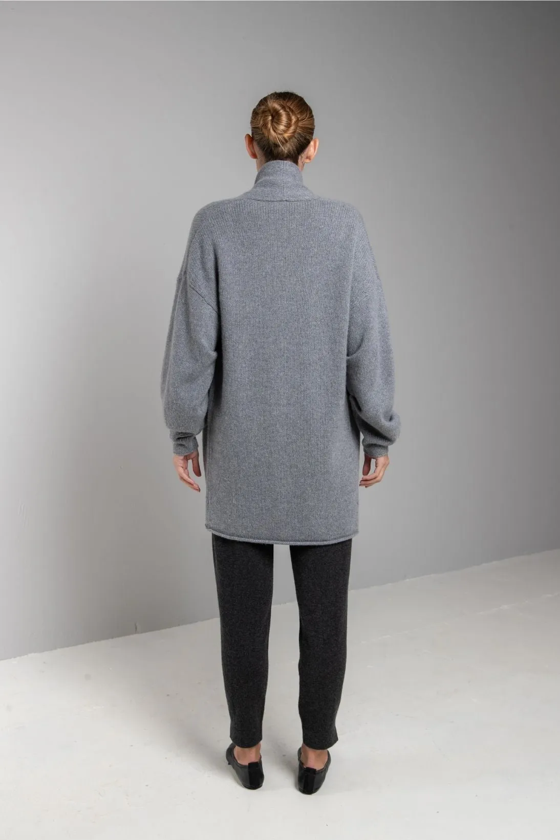 RECYCLED CASHMERE SHAWL COLLAR CARDIGAN