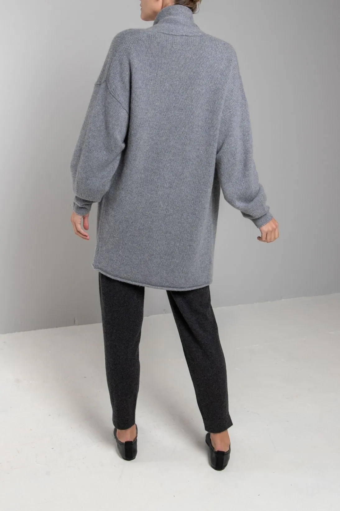 RECYCLED CASHMERE SHAWL COLLAR CARDIGAN