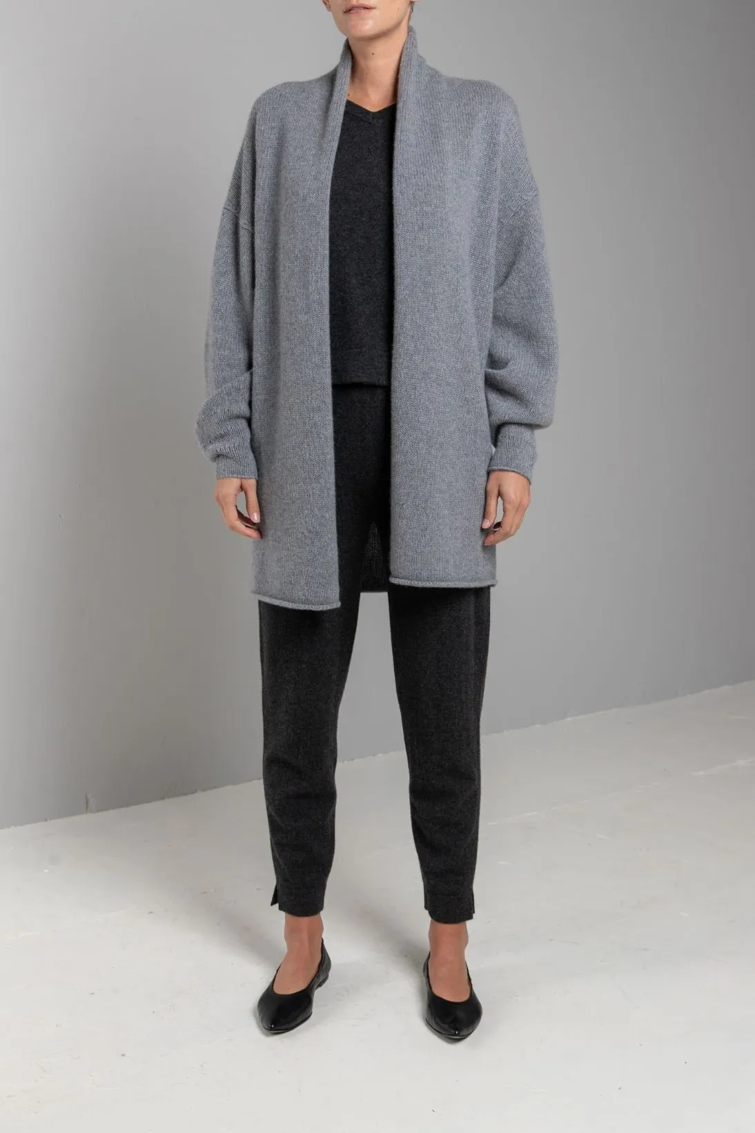 RECYCLED CASHMERE SHAWL COLLAR CARDIGAN