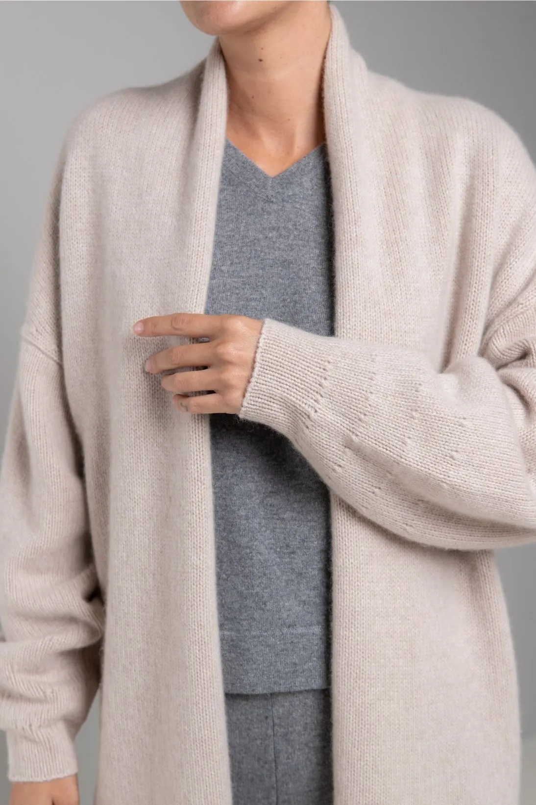 RECYCLED CASHMERE SHAWL COLLAR CARDIGAN