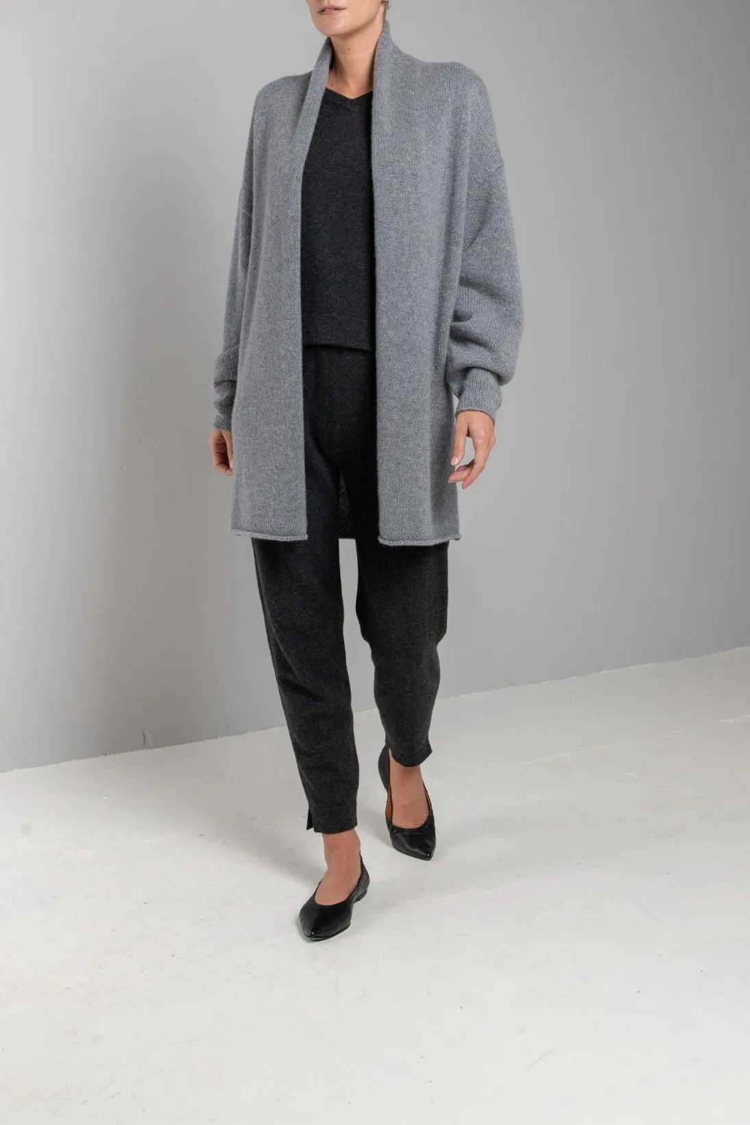 RECYCLED CASHMERE SHAWL COLLAR CARDIGAN
