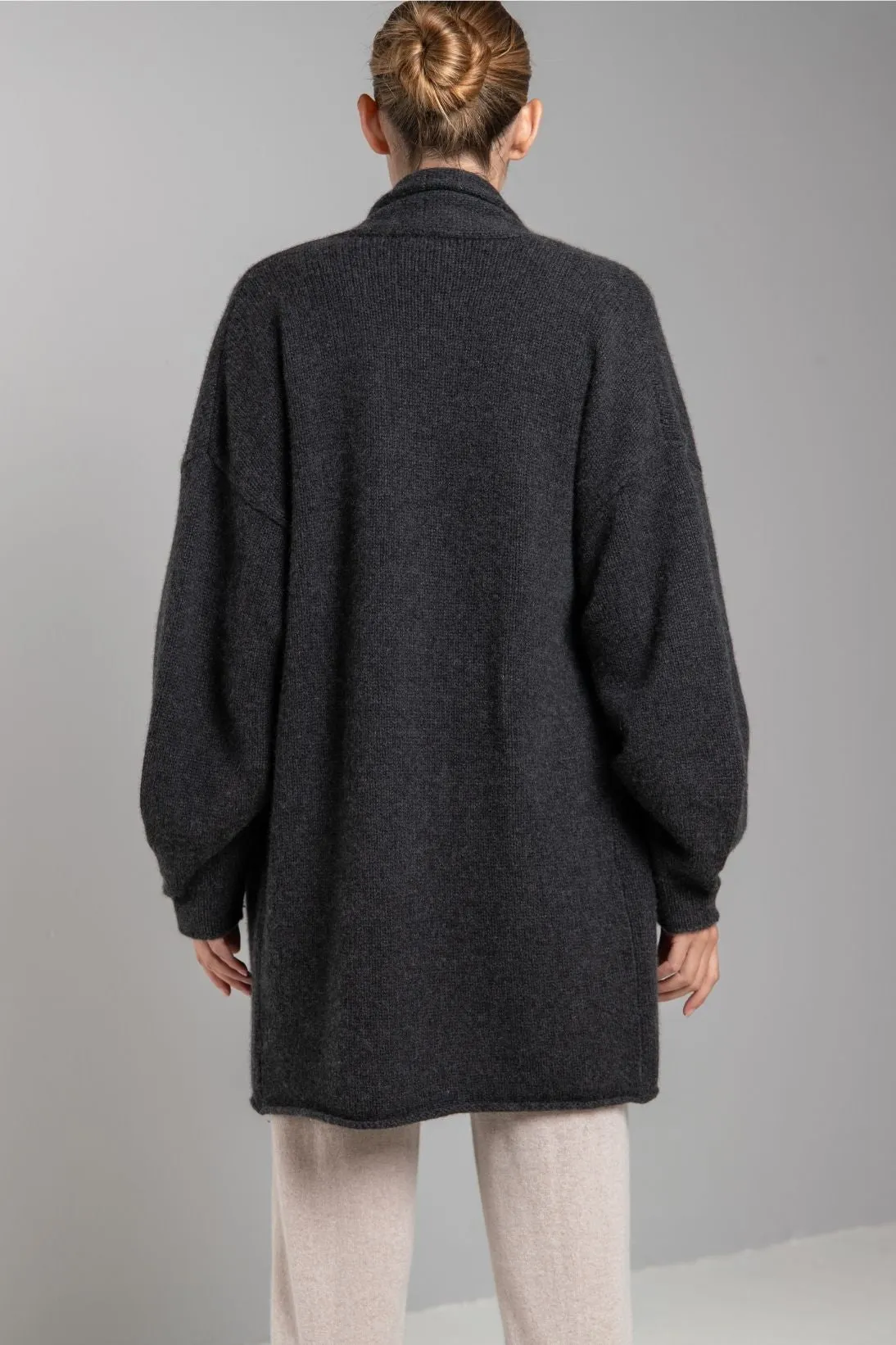 RECYCLED CASHMERE SHAWL COLLAR CARDIGAN
