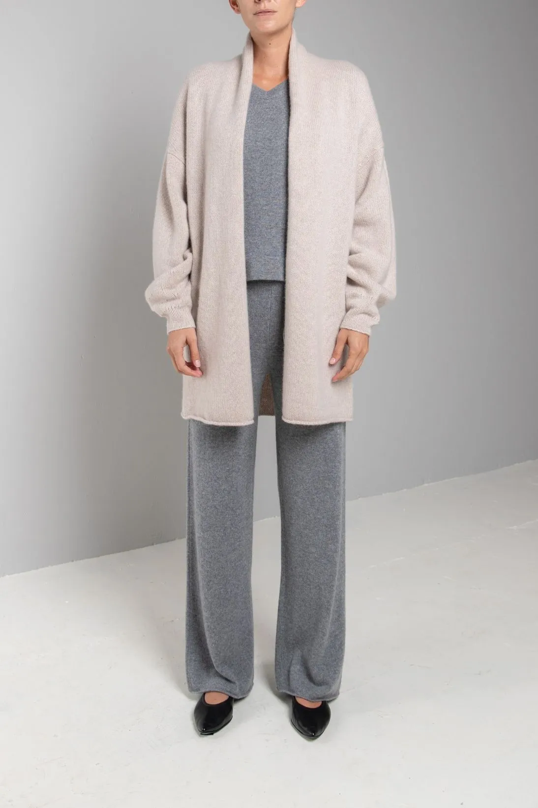 RECYCLED CASHMERE SHAWL COLLAR CARDIGAN