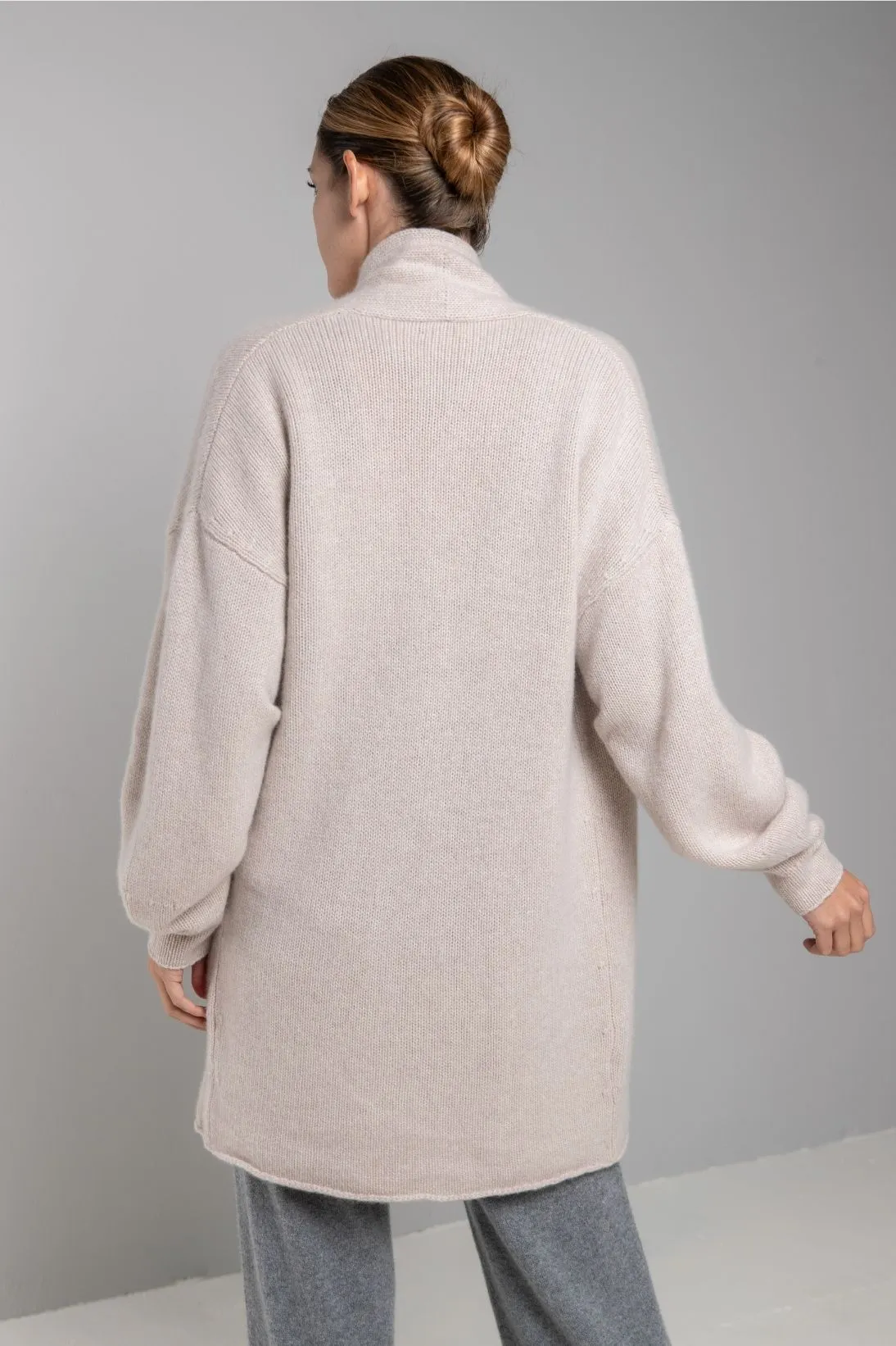 RECYCLED CASHMERE SHAWL COLLAR CARDIGAN