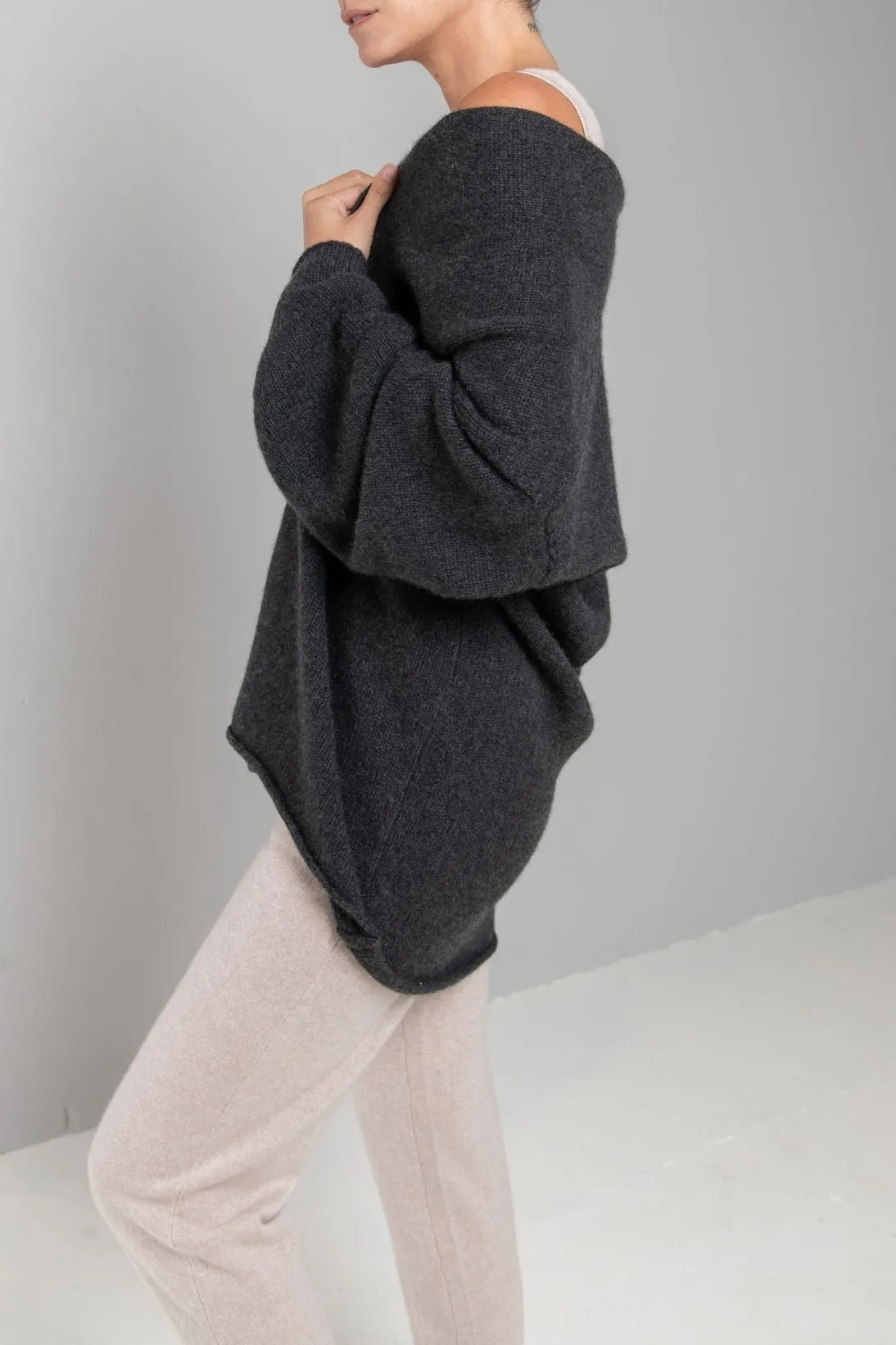 RECYCLED CASHMERE SHAWL COLLAR CARDIGAN