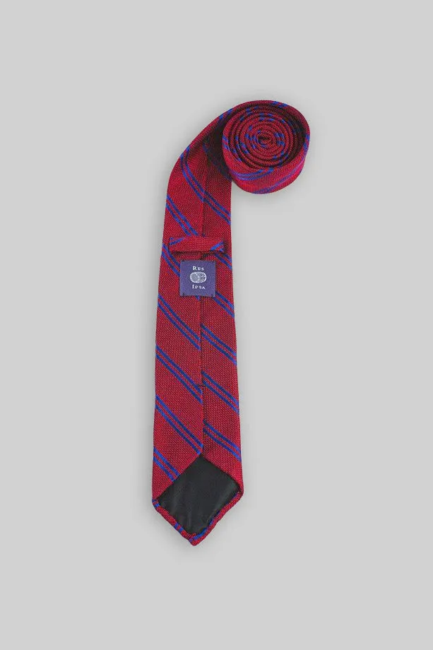 RED GRENADINE WITH BLUE DOUBLE STRIPES