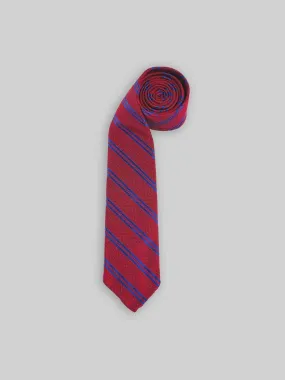 RED GRENADINE WITH BLUE DOUBLE STRIPES