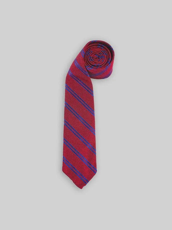 RED GRENADINE WITH BLUE DOUBLE STRIPES