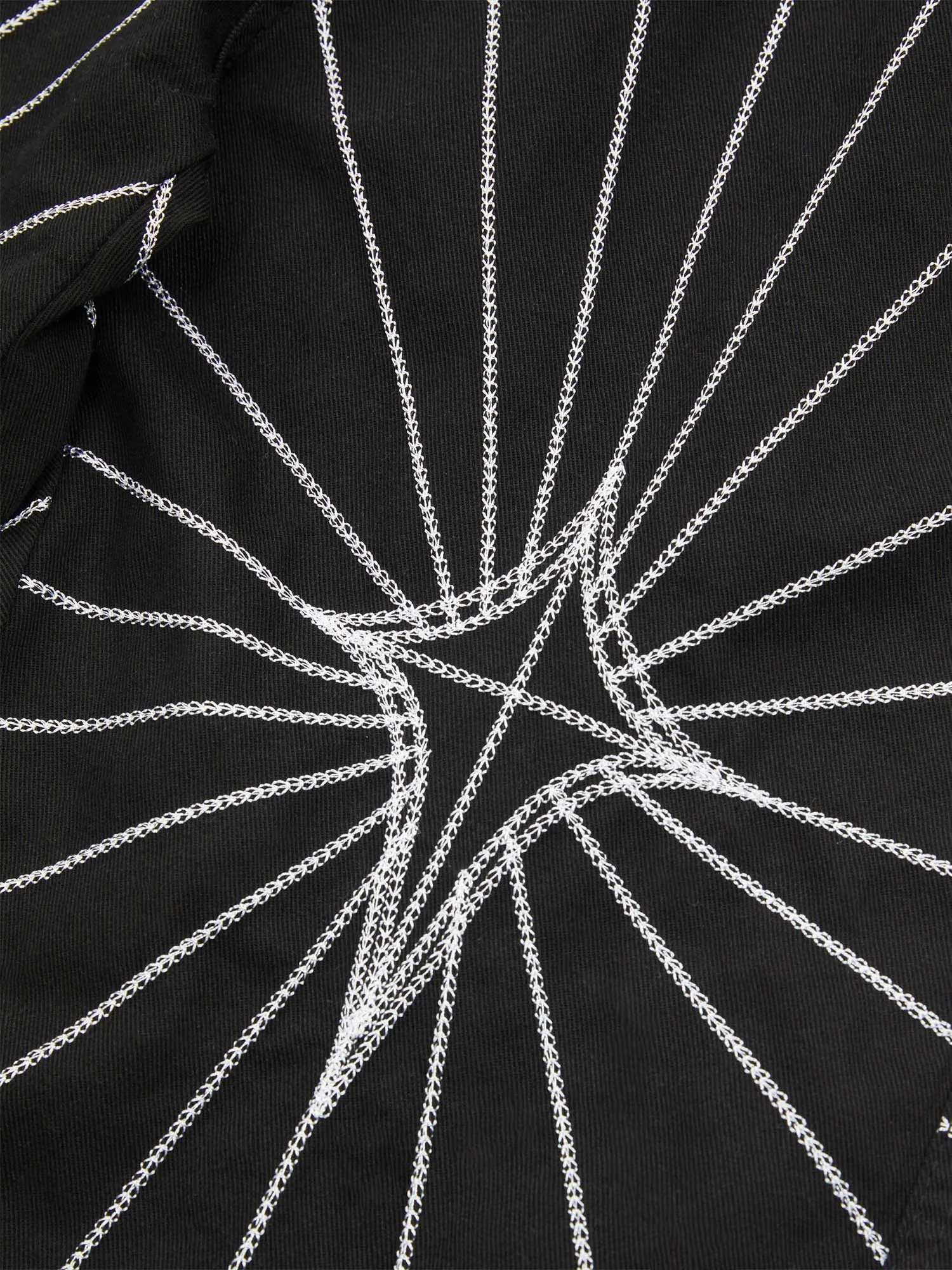 Sneakerhill Heavy Spider Web Embroidered Topstitch Jeans/French trousers