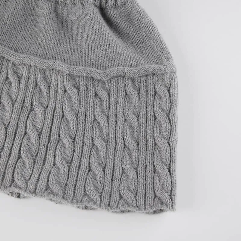 Solid Color Sweater Miniskirt