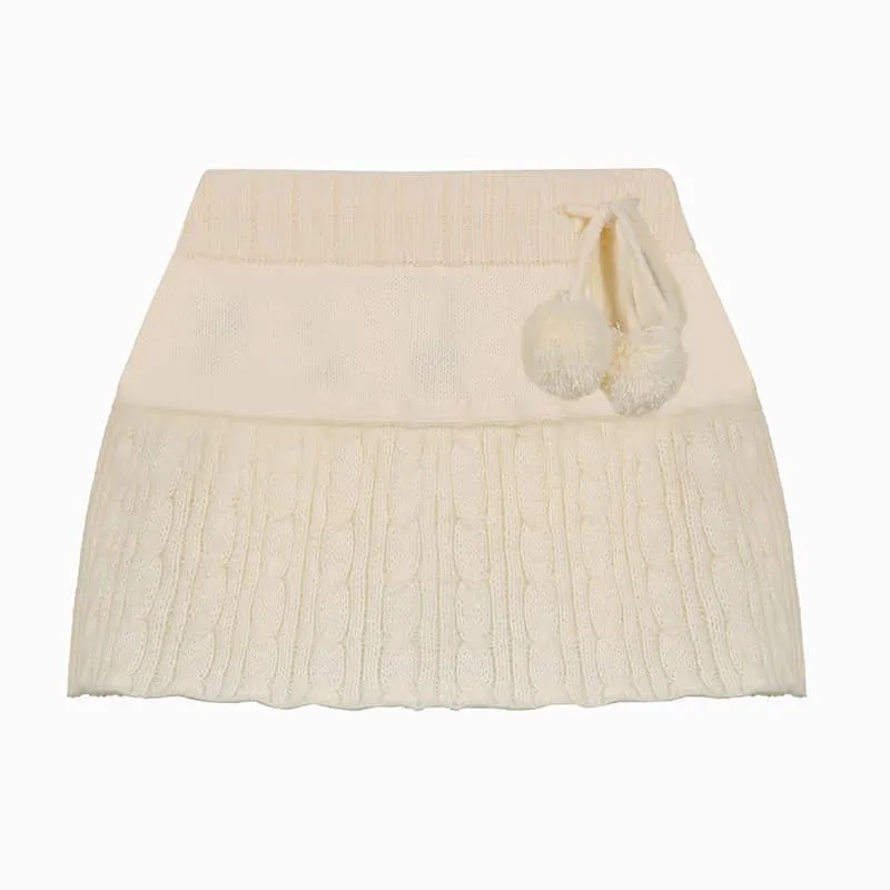Solid Color Sweater Miniskirt