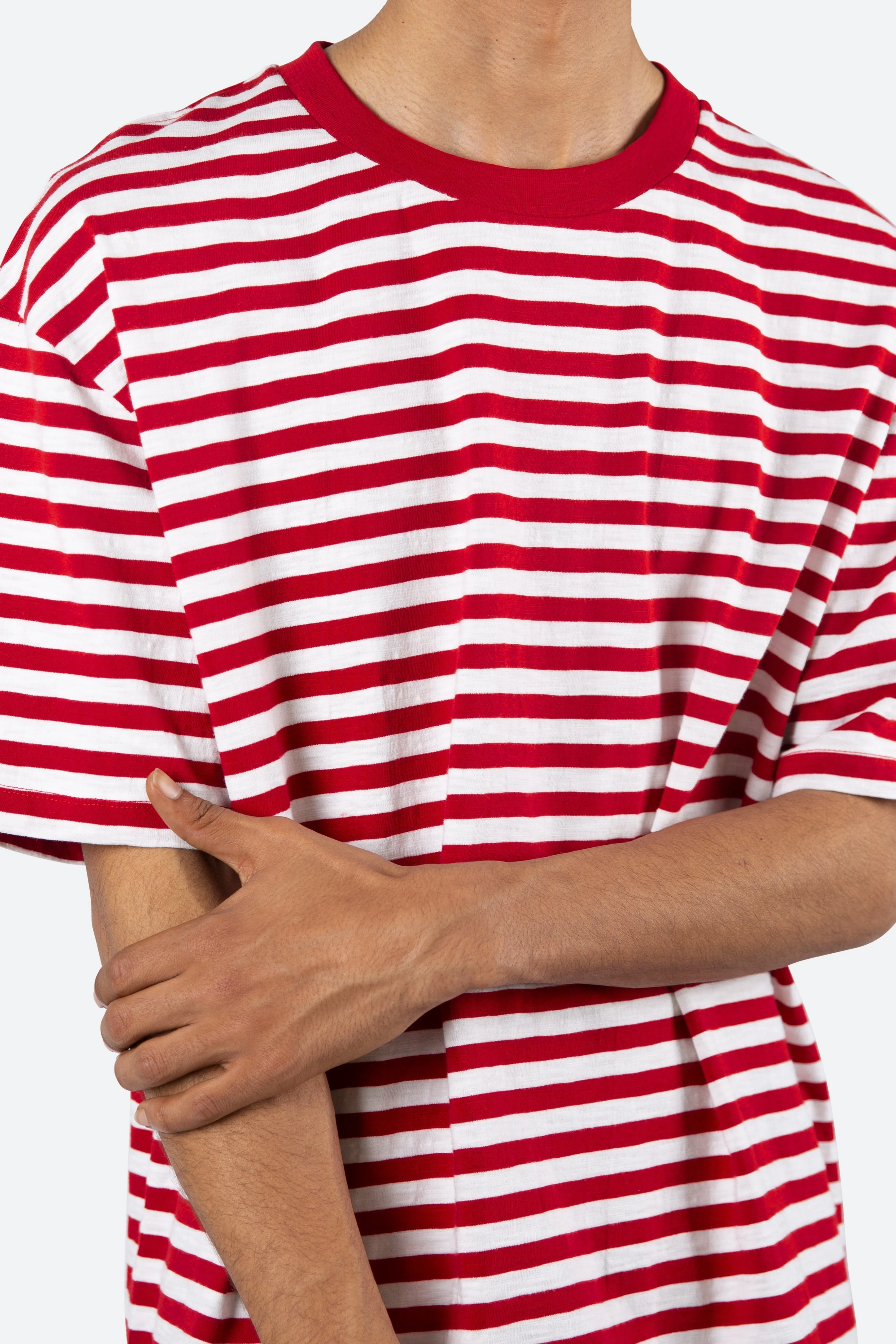 Striped Boxy Tee - Red/White