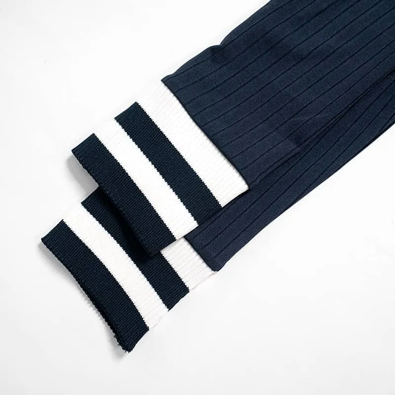 Striped cardigan trousers two-piece set