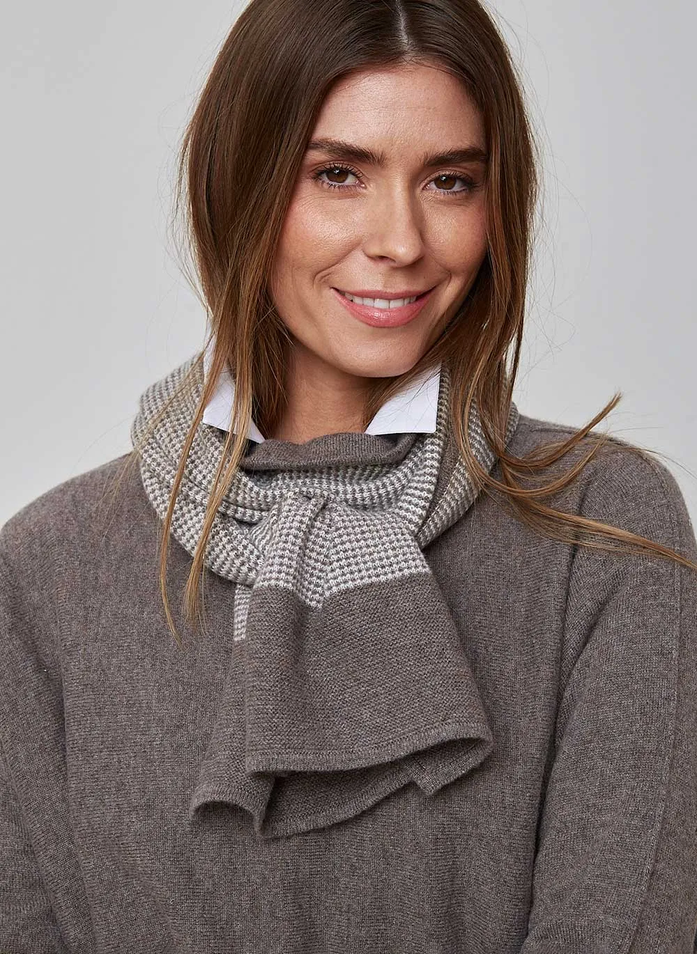 Textured Cashmere Scarf - Taupe