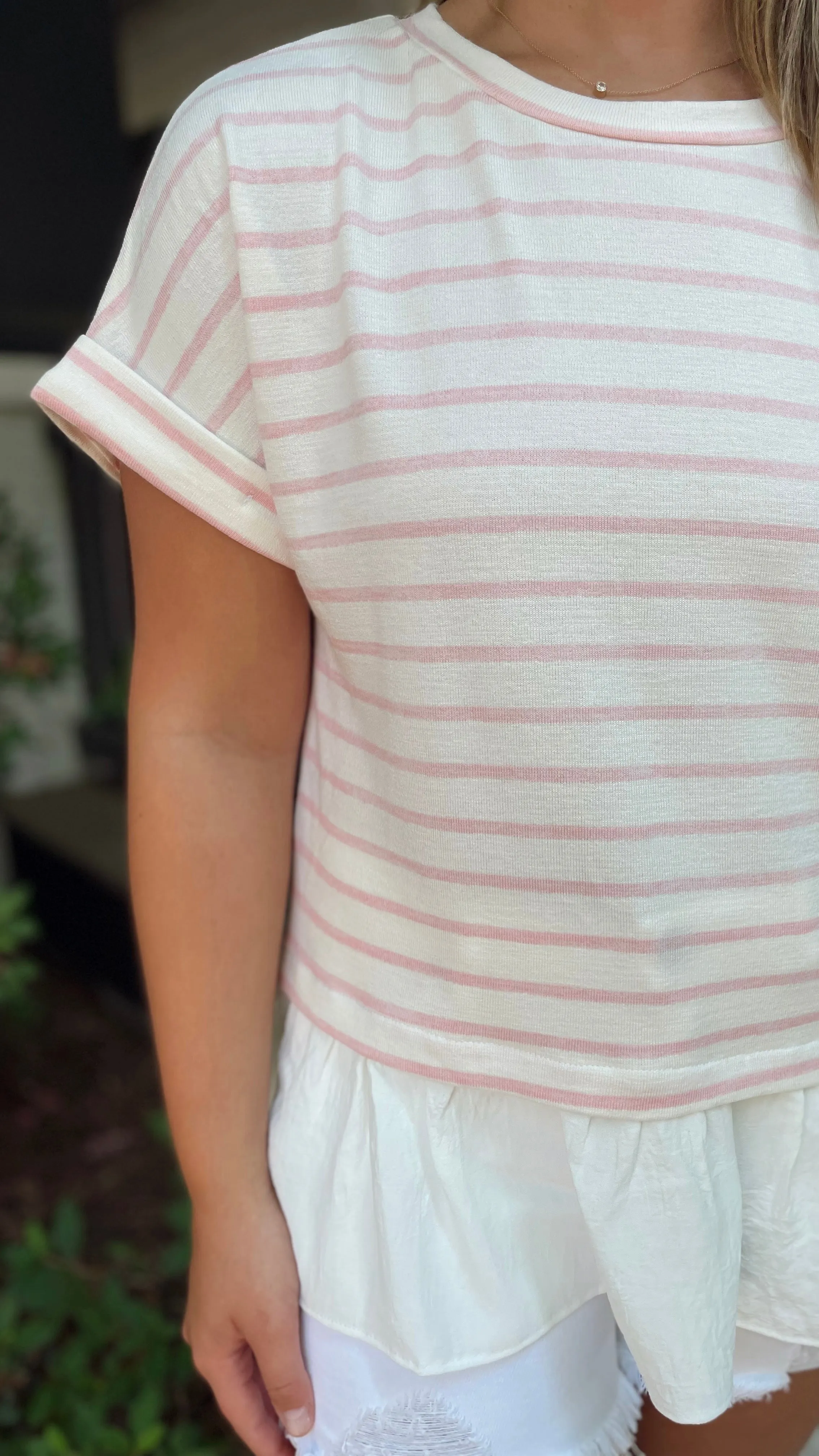 The Petal Pink Striped Top